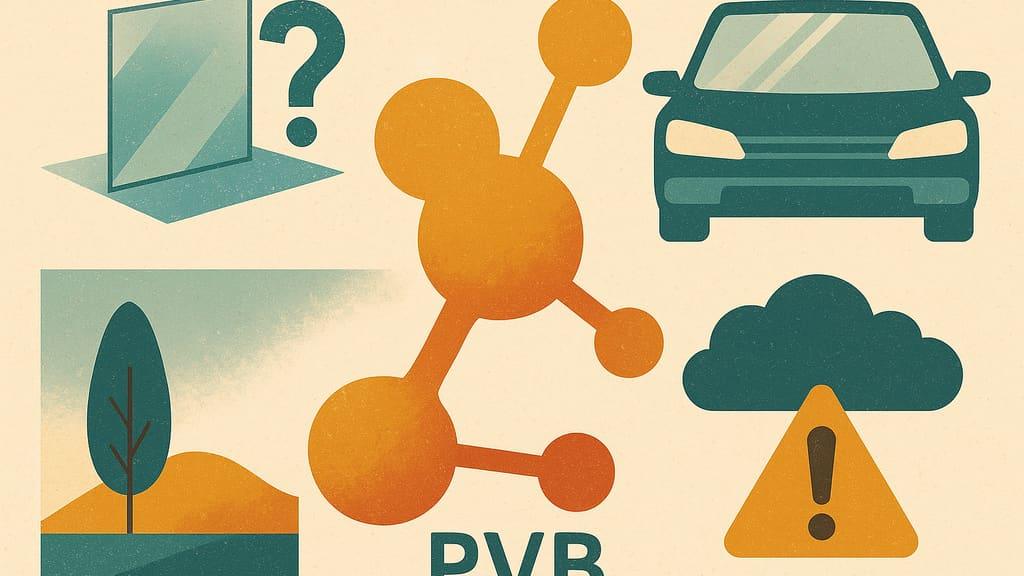 תרשים מידע המציג את עיקרי האתגרים וההגבלות בשימוש ב-PVB, כולל הגדרה ופיתוח